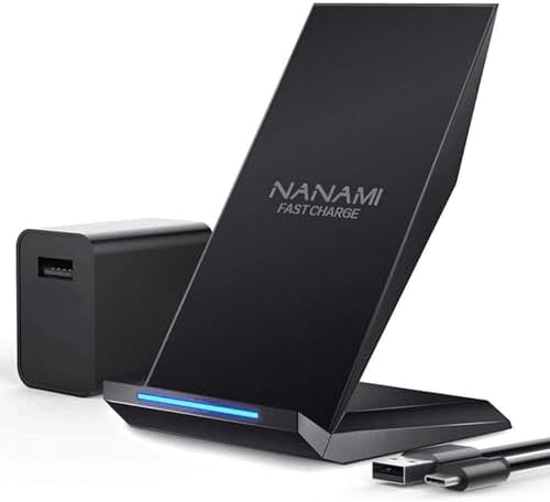 NANAMI Fast Wireless Charger with USB Phone Charger, Qi Certified NANAMI Fast Wireless Charger with USB Phone Charger, Qi Certified Charging Stand with QC3.0 Adapter 7.5W Compatible iPhone 15/14/13/12/11,10W for Samsung Galaxy S24/S23/S22/S21/S20/S10/Note 20