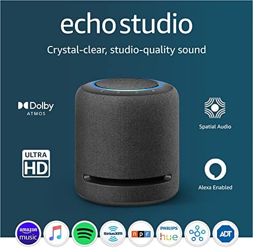 Amazon Echo Studio | Our best-sounding smart speaker ever - Amazon Echo Studio | Our best-sounding smart speaker ever - With Dolby Atmos, spatial audio processing technology, and Alexa | Charcoal